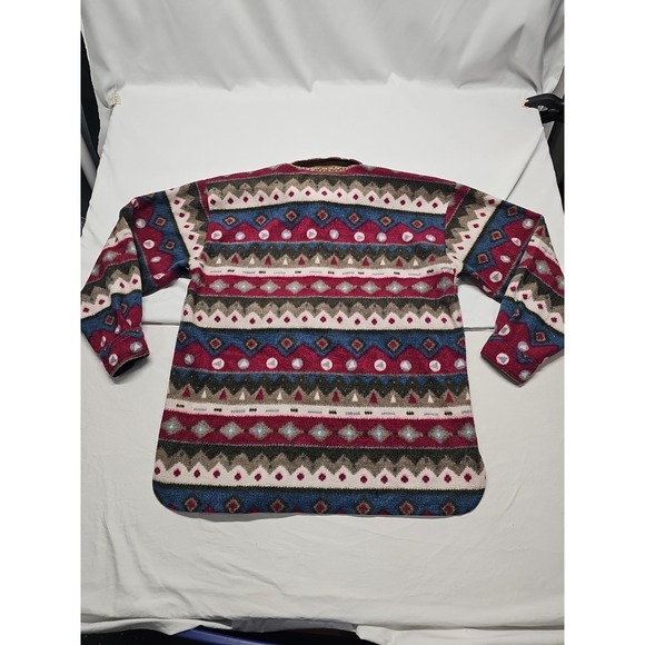 Angelo Litrico Mens Multicolor Vtg Aztec Western Fleece Button Up Shirt Sz L - Picture 16 of 16